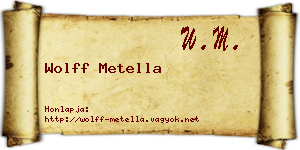 Wolff Metella névjegykártya