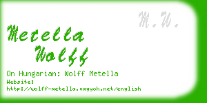 metella wolff business card